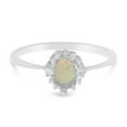 thumbnail image 6 of 10k White Gold Oval Opal And Diamond Ring, 6 of 6
