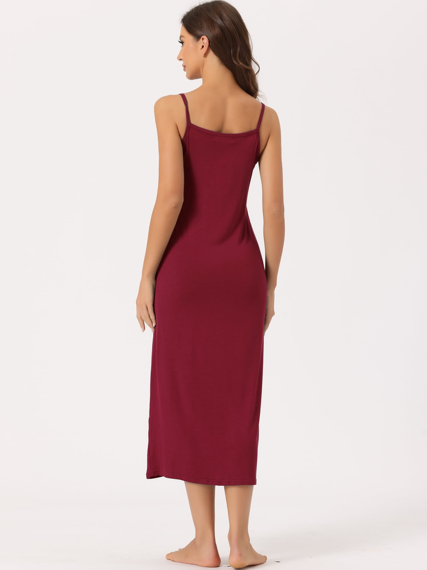 DARING DIVA Women's Spaghetti Strap Full Slip Midi Under Dress 2XL Burgundy