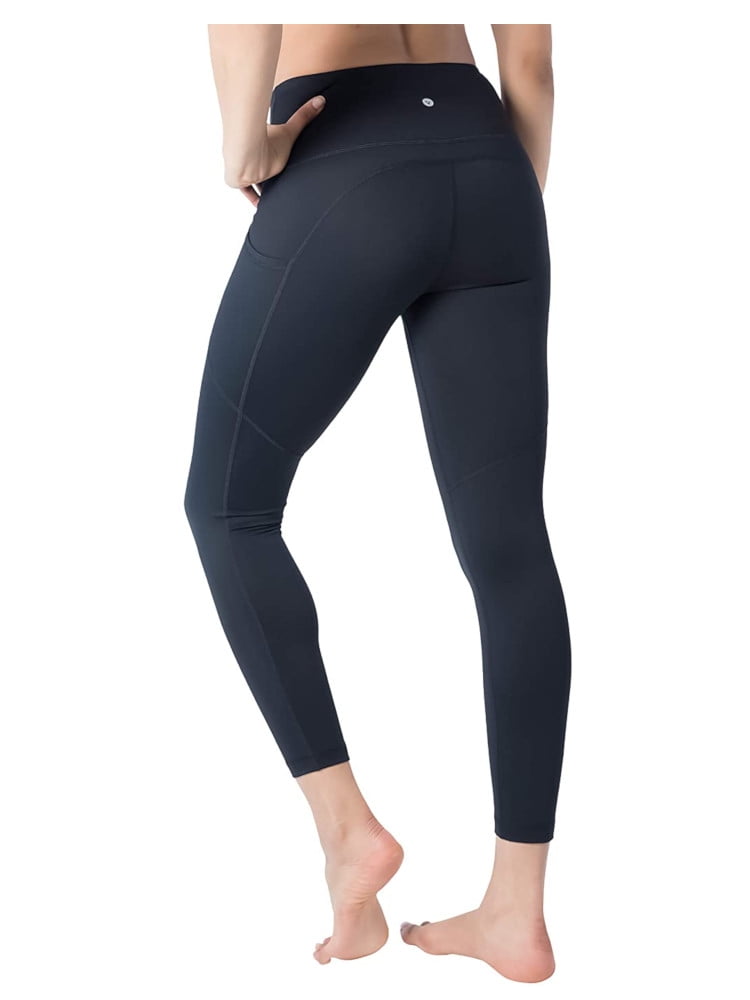 Velocity Women's High Waist Ankle Length Performance Leggings w/ Side  Pockets (Black, M)