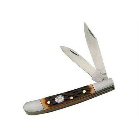 FOLDING POCKET KNIFE | 2.75" Classic Trapper Knife 2 Blade Brown Bone Handle