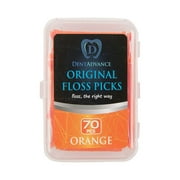 DentAdvance Premium Angled Travel Dental Floss Picks, Orange, 70 Count, Includes Carrying Case