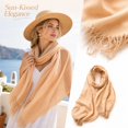 thumbnail image 5 of Lumtrix Fall Winter Scarf Solid Color Tassel Shawl Soft Lofty Feel 76.77 in Unisex Scarf Wrap H One Size, 5 of 5