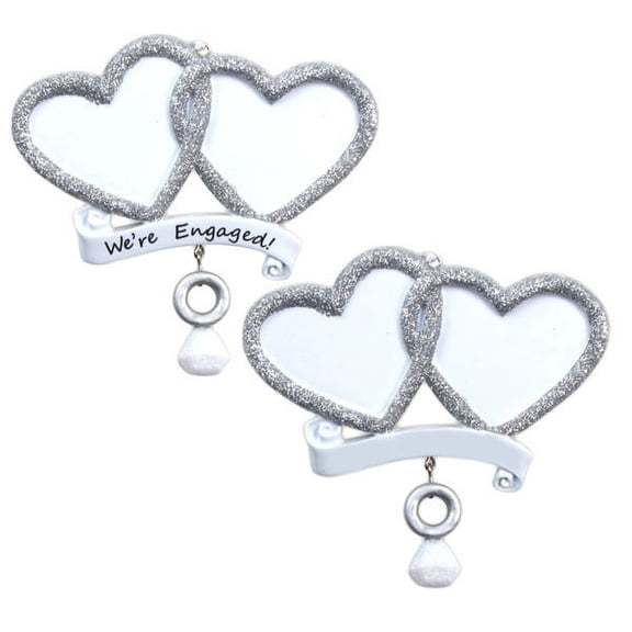 We're Engaged! Couple Engagement Personalized Christmas Ornament DO-IT-YOURSELF