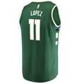 thumbnail image 3 of Men's Fanatics Brook Lopez Green Milwaukee Bucks Fast Break Replica Player Jersey - Icon Edition, 3 of 6