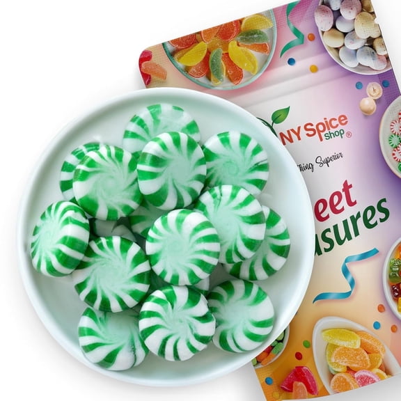 NY SPICE SHOP Starlight Spearmints Hard Candy - 5 Pound - Green & White Mint Discs - Individually Wrapped Classic Mints - Classic Spearmint Hard Candy - Traditional Refreshing Mint Sweets