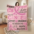 thumbnail image 2 of Pink Fleece Blanket For Cancer Zodiac Inspiring Gift Filled With Courage And Hope Sofa Bed Travel Camping Polyester Throw Shipped From USA Soft Warm Comfortable Flannel Blanket Gift, 2 of 9