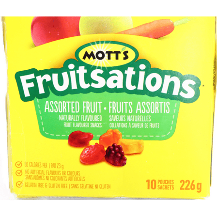 Motts Fruitsations   Veggie/Fruit Flavoured Snacks Gluten Free