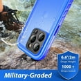 thumbnail image 4 of SPORTLINK Waterproof Case for iPhone 14 Pro Full Body Sealed Shockproof Dustproof Phone Screen Protector Cover 6.1 inch - Frosted Blue, 4 of 7