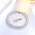 thumbnail image 6 of 18K White Gold Plated Tennis Bracelet with CZ Bracelets with Extending Buckle for Women - Birthstone Bracelet with Crystal,Dainty Birthday Jewelry Gifts for Her, 6 of 9