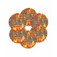 thumbnail image 7 of 13 Inch Round Placemats Set of 6, Thanksgiving Pumpkin Non Slip Heat Insulation PP Table Mats, Orange Red Gold Leaf Brown Wood Washable Place Mats for Kitchen Dining Party Table Decor, 7 of 7