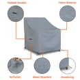 thumbnail image 4 of Covers & All Outdoor Chair Cover 18 OZ Pack of 2 Waterproof - 100% Weather Resistant Customize cover Stackable /Patio Chair covers with Air Pocket & Drawstring for Snug Fit (29"L x 30"D x 36"H, Grey), 4 of 6