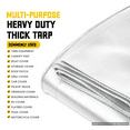thumbnail image 7 of Core Tarps 20 Mil Heavy Duty Tarp Tarpaulin Waterproof Cover, White 20 x 40Ft, 7 of 7