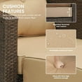 thumbnail image 7 of RoyalCraft Modular Collections Patio Sofa Chair with Ottoman, Outdoor Brown Rattan Lounger Sofa Chair Set with Seat and Back Cushions, Aluminum Frame, 7 of 7