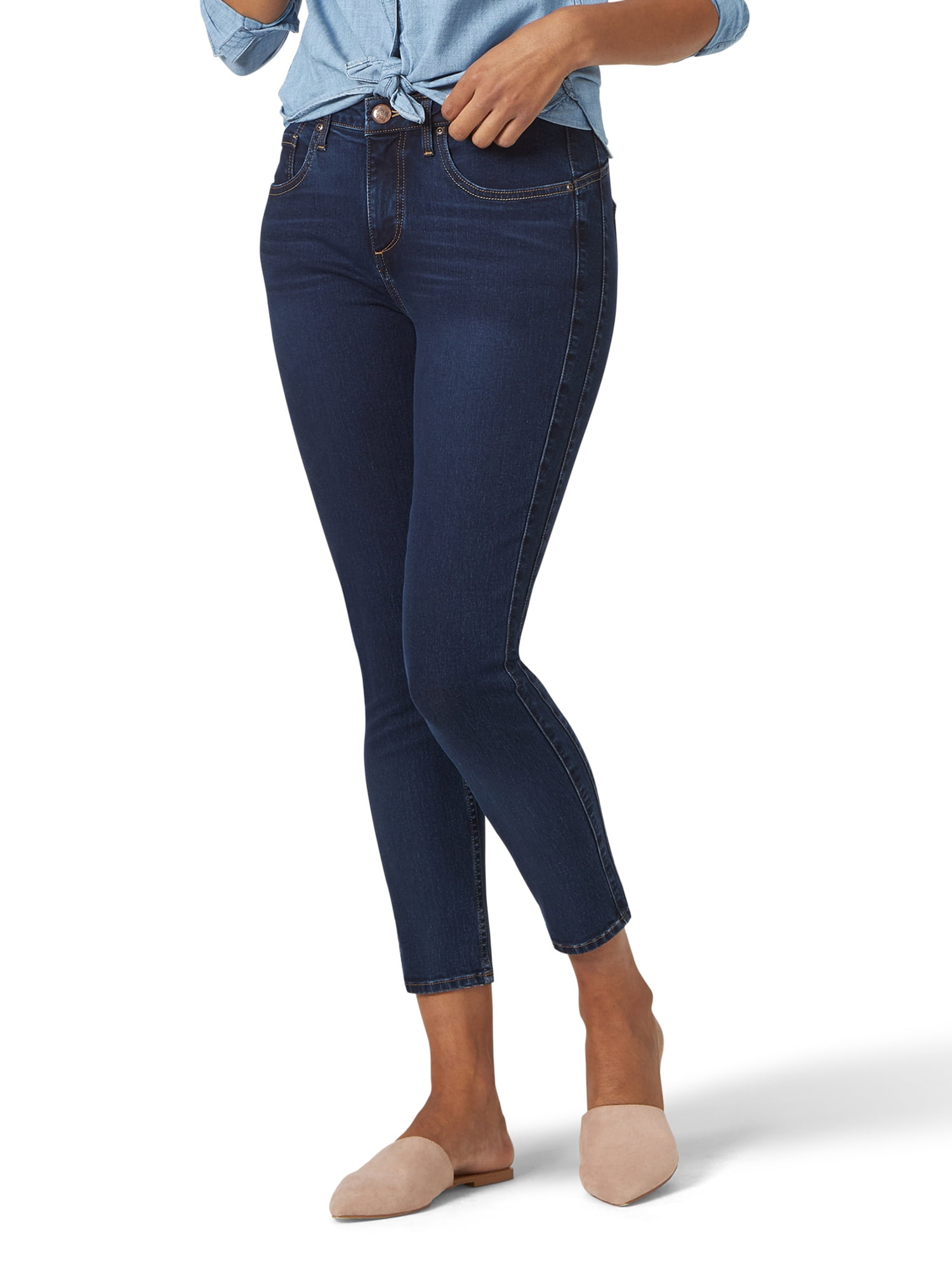 lee riders women's shape illusions side panel ankle jean