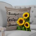 thumbnail image 4 of Sunflower Wooden 16x16 Pillow Covers Set of 2, Farmhouse Vintage Botanical Floral Throw Pillow Covers Decorative Couch Cushion Case, Microfiber Square Pillowcases for Bedroom Car Living Room, 4 of 7