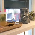 thumbnail image 3 of Yuarrent Caja de papel de seda elegante y sencilla, estatua de piedra, retrato de Isla de Pascua, caja de bombeo de toallas de papel de piedra, cubo de Almacenamiento y organización del hogar Yuarrent HA017638-00, 3 of 6