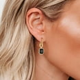 thumbnail image 3 of Mesovor Women Gold Crystal Hoop Earrings 18K Gold Plated Hoop Earrings Emerald Black Crystal Dangling Earrings Jewelry Gift, 3 of 5