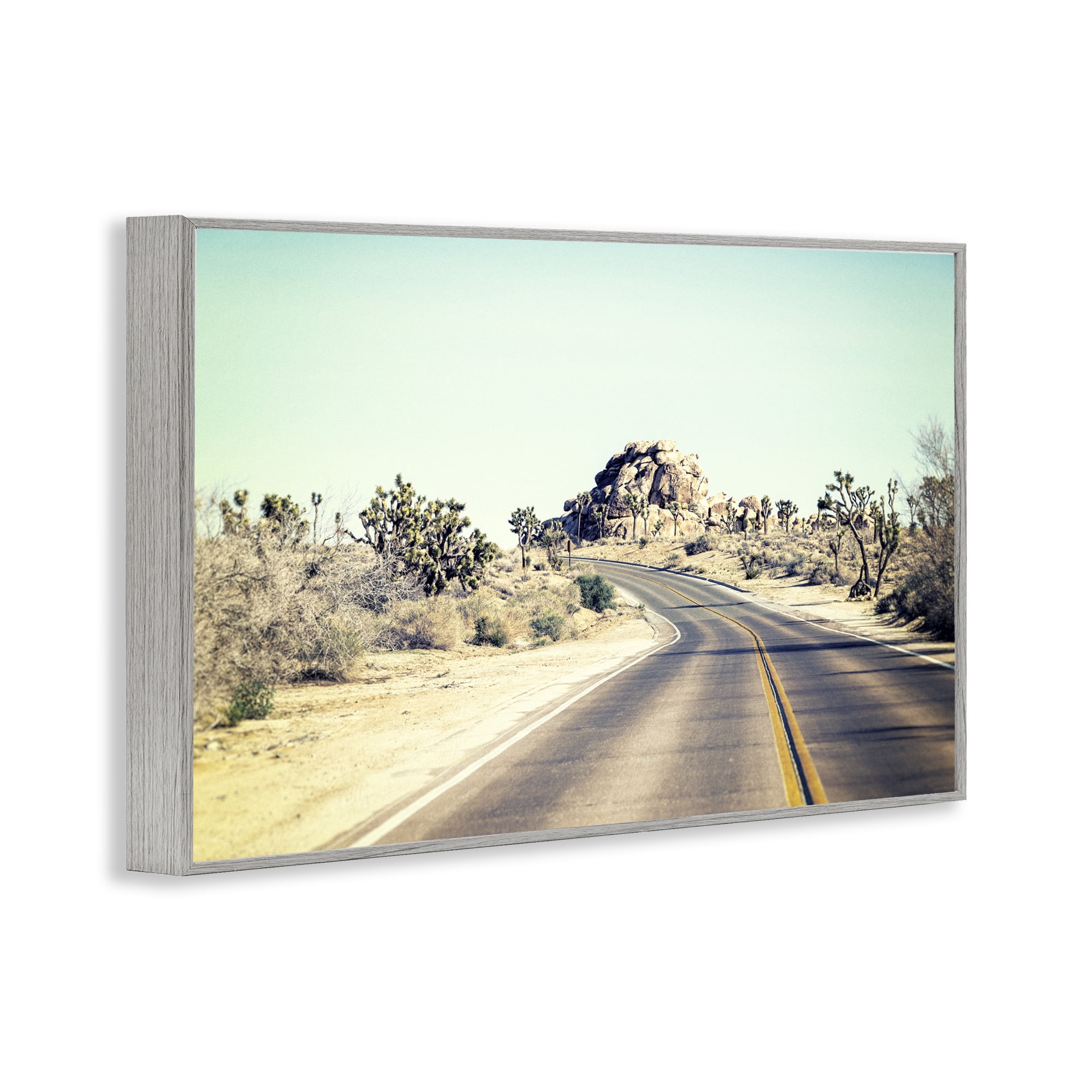 Road Trip Joshua Tree Park Gray Framed Giclee Art, design by Joseph S Giacalone