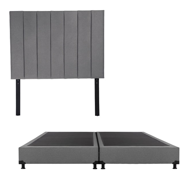 Box Base Cama King Size + Cabecera Argos Gris