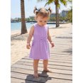 thumbnail image 4 of BemeyourBBs Toddler Baby Girl Summer Tank Dress Clothes Casual Solid Color Elastic Waist Sleeveless Pockets Dress Cute Beach Party Casual Dress, 4 of 9