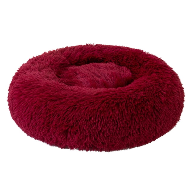 Dvkptbk Sac de Couchage Chaud d'Hiver Rond pour Chien Long Lit Doux pour Animal Lit Apaisant