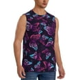 thumbnail image 2 of Fotbe Men's Purple Butterfly Print Men's Sleeveless Muscle Tank Tops Casual T-Shirts for Gym Workout Beach-Small, 2 of 8