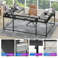 thumbnail image 6 of Jojoka LED Lights Monitor Stand & Storage Bag U-Shaped Gaming Desk, Black, 6 of 8