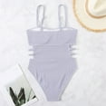 thumbnail image 6 of Womens One-Piece Swimsuits Solid Color Summer Large Beach Bikini Fashion Sexy Swimsuit Swimwears Bathing Suits,White,L, 6 of 9