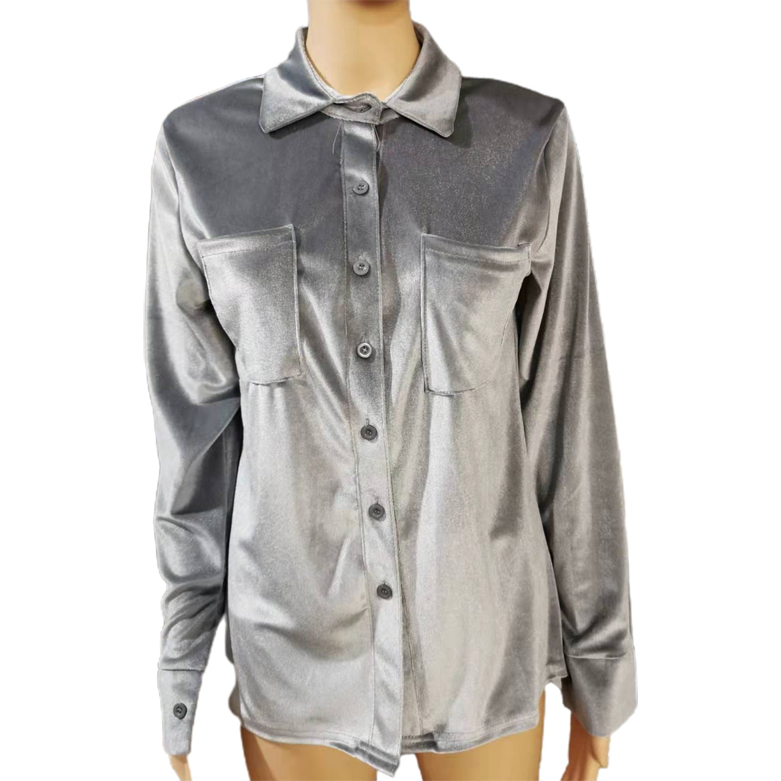 polyester button down shirts