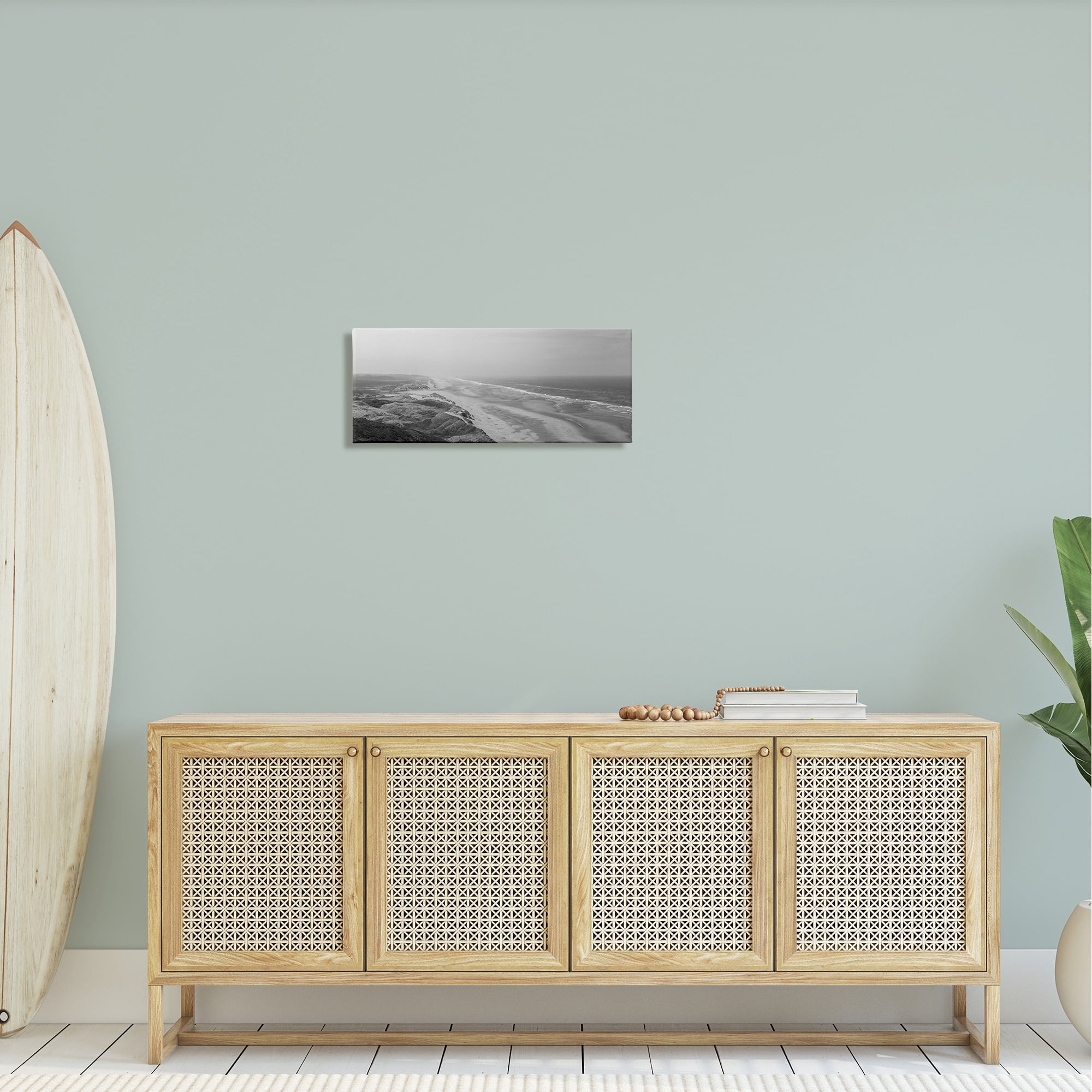 Stupell Industries Rocky Ocean Coast Waves Monochrome Beach Shore Photograph Gallery Wrapped Canvas Print Wall Art, Design by Aaron Matheson