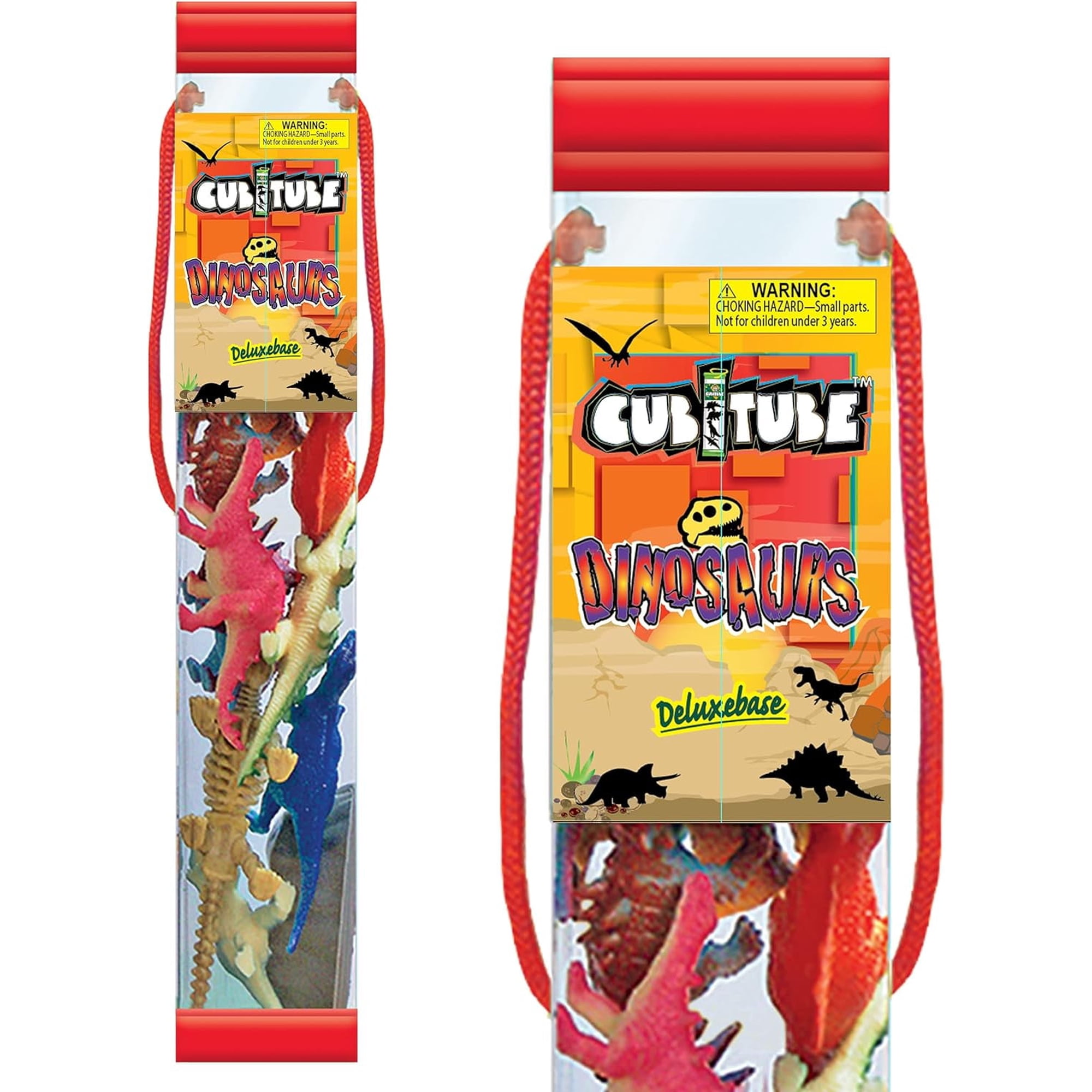 Cubitube Dinosaurs by Deluxebase – 10-Piece Jurassic Figurines & Accessories in Reusable Tube