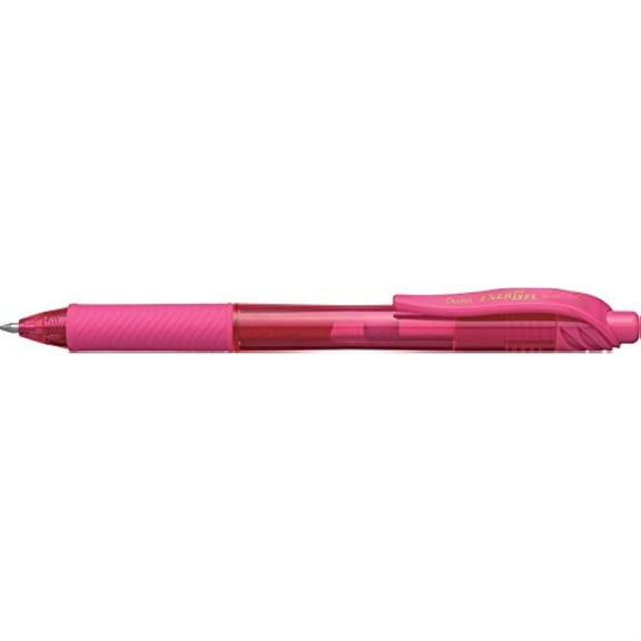 Pentel EnerGel-X Retractable Liquid Gel Pen, Metal Tip, Medium Point, 0.7mm, Pink Ink, Single Pen