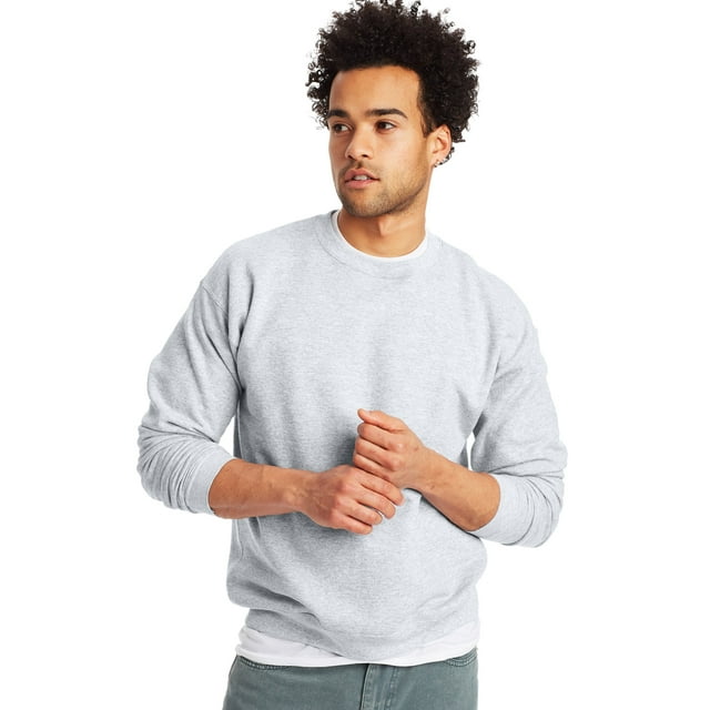 Hanes Chandail Molletonné à Col Rond EcoSmart pour Hommes, 5TG, Cendre