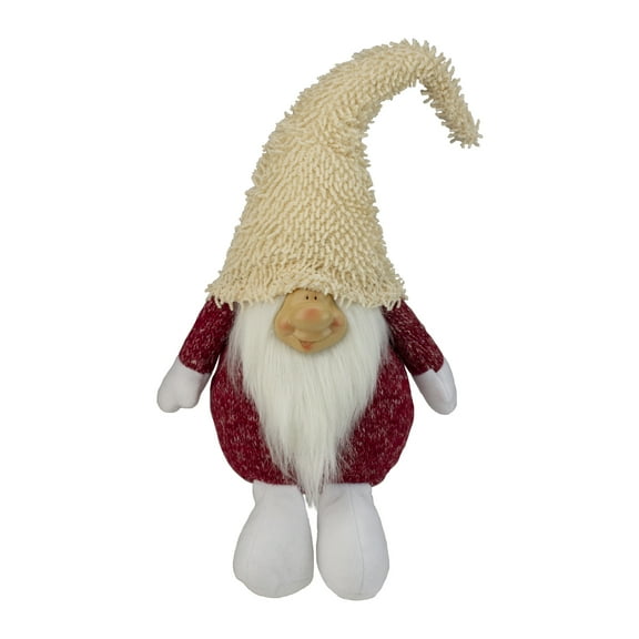Northlight Smiling Chubby Plush Gnome with Textured Hat Christmas Figure - 15"