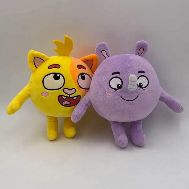 Juguetes de Peluche de dibujos animados para niños, animales, gato, Rhino, erizo, muñeco de Peluche suave, regalo de cumpleaños, Baby Zoo, 4 piezas, 24cm