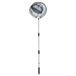 Épuisette De Pêche Pliable FIPUX 4,9 Pieds - Manche Télescopique Aluminium Blanc/Noir