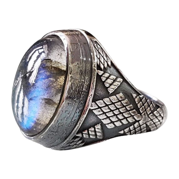 Labradorite Mans Ring, Natural Blue Fire Labradorite, Unisex Ring, Silver Jewelry, 925 Silver Ring, Birthday Gift, Heavy Men Ring, Arabic Design, Ottoman Style Ring, Christmas, Turkey Mens Signet Ring