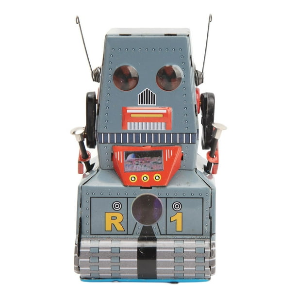 Juguete robot de cuerda, hojalata, clásico, retro, mecanismo de relojería,  juguete vintage, accesorio de fotografía, decoración para colección, regalo 