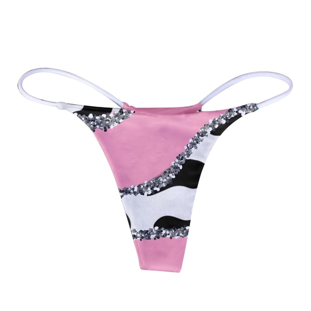 Gibobby Calzoncillos Talle Bajo Dama Tanga de ropa interior transpirable con estampado sexy para mujer(Rosa, XL)