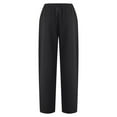 thumbnail image 3 of Patlollav Women Pants Solid Color Pokets Botton Casual Elastic Drawstring Trousers, 3 of 6