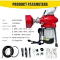 thumbnail image 3 of Portable Drain Cleaning Machine For 3/4'' - 4'' Pipe w/ 6 Cutter Heads 110V, 3 of 10