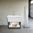 thumbnail image 3 of Large Kitchen Sink Freestanding PP Restaurant Laundry Sink with Soap Dispenser, 3 of 12
