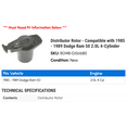 thumbnail image 2 of Distributor Rotor - Compatible with 1985 - 1989 Dodge Ram 50 2.0L 4-Cylinder 1986 1987 1988, 2 of 2