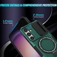 thumbnail image 2 of TECH CIRCLE Dual-Layer Rugged Case for Galaxy S26+, Built-in Slide Camera Cover/Kickstand, Compatible with MagSafe Wireless Charging, Shockproof Protective Hard Shell Phone Cover, Darkgreen, 2 of 10