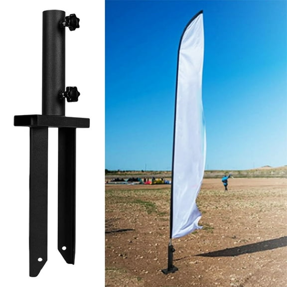 tasrioml Heavy-Duty Flag Pole Holder Ground Stake Metal Flag Spike for Ground Adjustable Feather Flag Base Universal Light Stakes Rust-Resistant Outdoor Stand for Flags