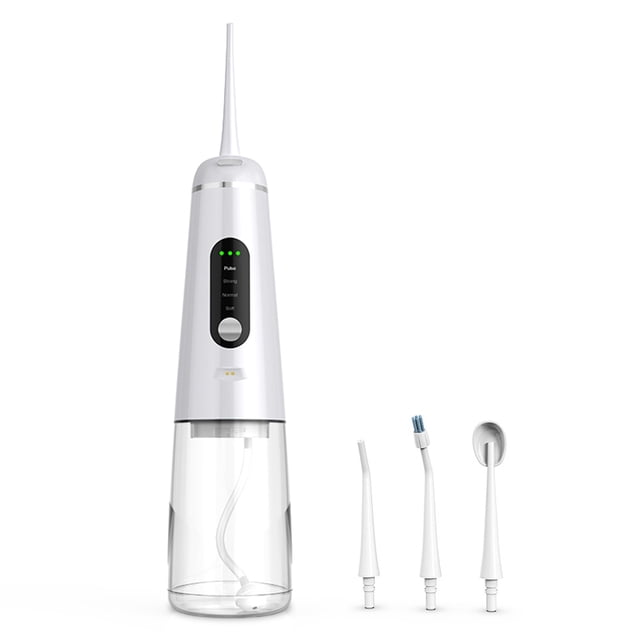 Seitruly Irrigador de inalámbrico Pantalla digital giratoria 350ml Flosser de agua Herramienta de limpieza de de viaje cuidado de los oídos Blanco