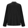thumbnail image 3 of Barn Jackets For Women Sevevn Womens Cropped Wool Jacket Embroidered Contrast Trims Blazer Fall Short Pea Coat with Pockets, 3 of 4