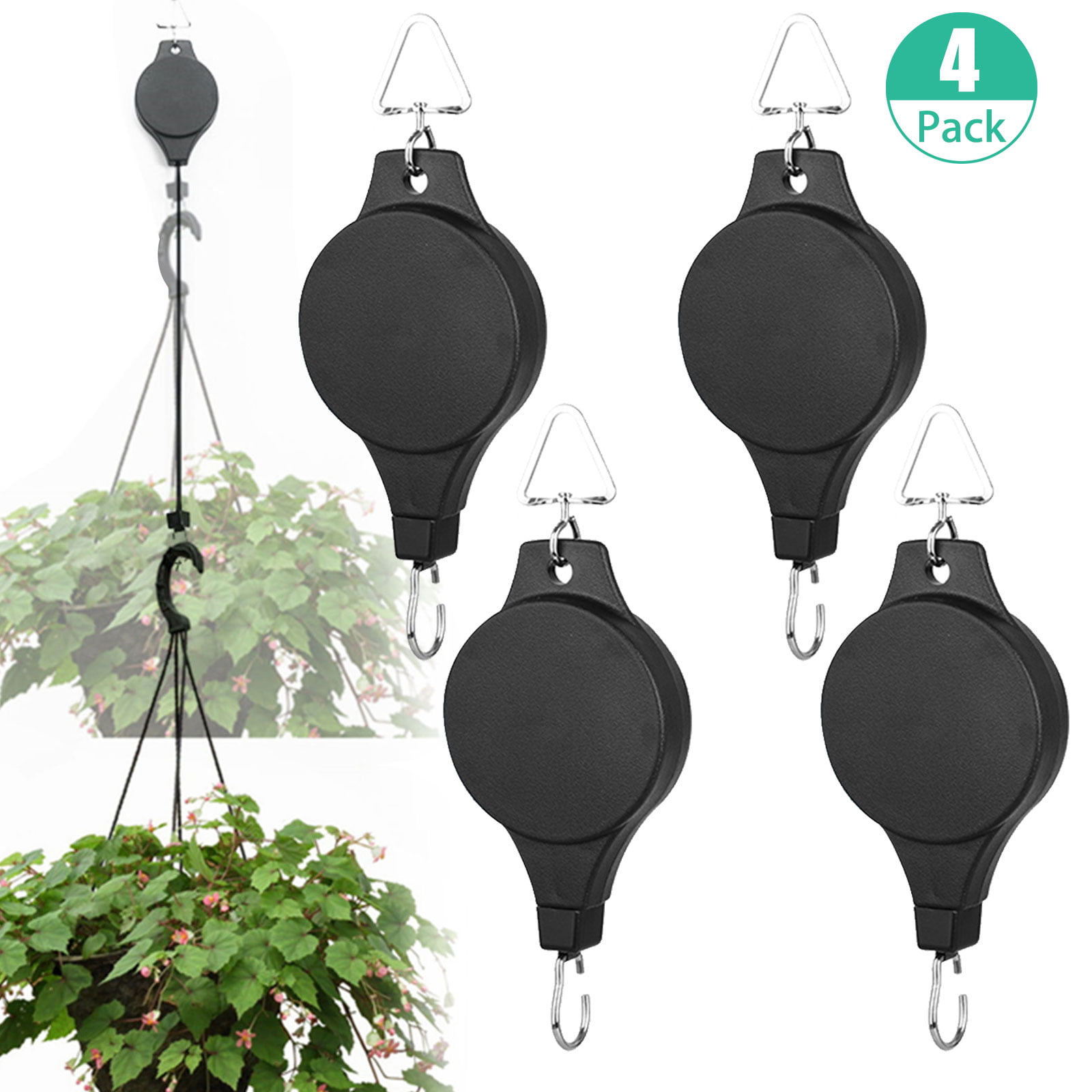 New Retractable Pull Down Plant Hanger Pulley Hanging Basket Extendable Hook USA 