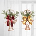 thumbnail image 3 of Adornos navideños campanas navideñas grandes de color rojo dorado polvo dorado dragón reloj ventana pared colgante puerta colgante, 3 of 4
