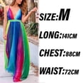 thumbnail image 4 of Women Rainbow Summer Dress Clothes Rainbow Ruffle Strap Dress Backless Sundress-style:style2;, 4 of 5